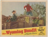 3z1384 WYOMING BANDIT LC #2 1949 great image of masked Alan Lane holding up stagecoach!