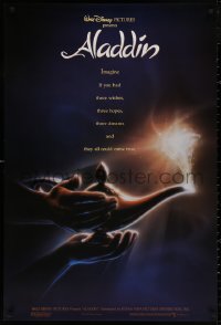 4a0700 ALADDIN DS 1sh 1992 classic Disney Arabian fantasy cartoon, John Alvin art of magic lamp!