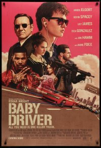 4a0726 BABY DRIVER int'l advance DS 1sh 2017 Ansel Elgort in title role, Foxx, artwork by Rory Kurtz!