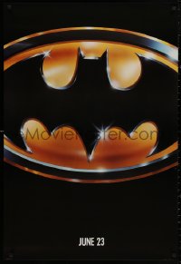 4a0733 BATMAN teaser 1sh 1989 directed by Tim Burton, cool image of Bat logo, matte finish!