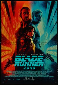 4a0760 BLADE RUNNER 2049 advance DS 1sh 2017 great montage image with Harrison Ford & Ryan Gosling!
