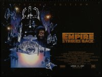 4a0130 EMPIRE STRIKES BACK advance DS British quad R1997 they're back on the big screen!