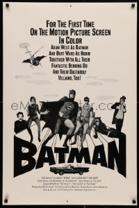 4a0573 BATMAN 23x35 commercial poster 1980s DC Comics, art of Adam West & top cast!