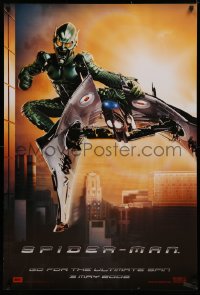 4a0595 SPIDER-MAN DS 27x40 German commercial poster 2002 the Green Goblin on his jet glider, Marvel!