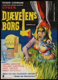 4a0163 DEMENTIA 13 Danish 1966 Francis Ford Coppola, Roger Corman, different sexy horror art, rare!
