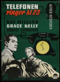 4a0166 DIAL M FOR MURDER Danish 1955 Hitchcock, different Lettorp art of Kelly & Milland, very rare!
