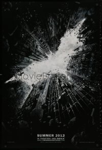 4a0814 DARK KNIGHT RISES teaser DS 1sh 2012 image of Batman's symbol in broken buildings!