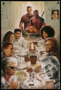 4a0817 DEADPOOL 2 teaser DS 1sh 2018 wacky parody art of Norman Rockwell's Freedom from Want!