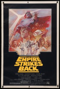 4a0830 EMPIRE STRIKES BACK studio style 1sh R1981 George Lucas sci-fi classic, cool artwork by Tom Jung!