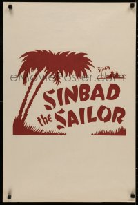 4a0289 SINBAD THE SAILOR stage play English double crown 1930s different tropical island art!