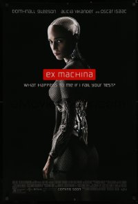 4a0833 EX MACHINA advance DS 1sh 2015 great image of sexy Alicia Vikander as the humanoid robot Ava!