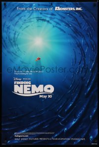 4a0837 FINDING NEMO advance DS 1sh 2003 Disney & Pixar, Nemo surrounded by huge school of fish!