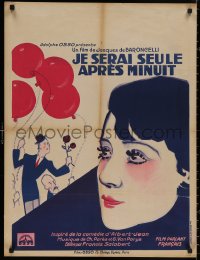 4a0061 JE SERAI SEULE APRES MINUIT French 24x31 1931 profile art of Mireille Perrey, ultra rare!