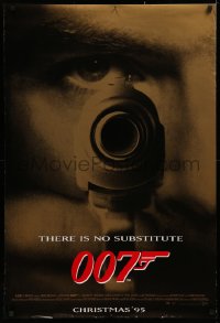 4a0865 GOLDENEYE advance DS 1sh 1995 Pierce Brosnan as James Bond 007, cool gun & eye close up!