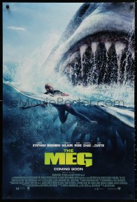 4a0984 MEG int'l advance DS 1sh 2018 different close-up image of giant megalodon and Statham!