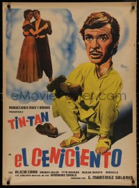 4a0012 EL CENICIENTO Mexican poster 1952 different Josep Renau artwork of German Valdes as Tin-Tan!