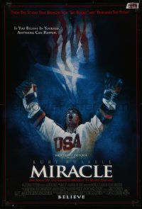 4a0989 MIRACLE DS 1sh 2004 Kurt Russell, Olympic ice hockey, cool artwork!