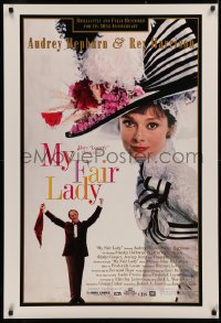 4a0994 MY FAIR LADY 1sh R1994 great close-up image of Audrey Hepburn, Rex Harrison!