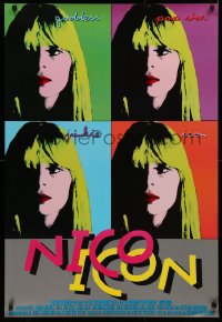4a0999 NICO ICON 1sh 1996 biography of the famous goddess, pop star, junkie, icon, Warholesque art!