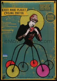4a0293 CYCLING POSTER exhibition Polish 27x39 2019 Victorian woman with a dress made of wheels!