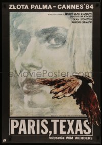 4a0032 PARIS, TEXAS Polish 27x38 1985 Harry Dean Stanton, art of Kinski by Witold Dybowski!