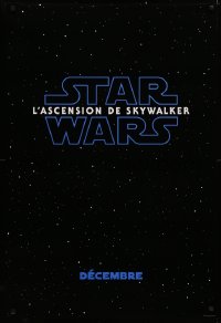 4a1050 RISE OF SKYWALKER int'l French language teaser DS 1sh 2019 Star Wars, black style!