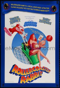 4a1058 ROLLERCOASTER RABBIT DS 1sh 1990 Steven Spielberg cartoon, Roger, sexy Jessica & Baby Herman!