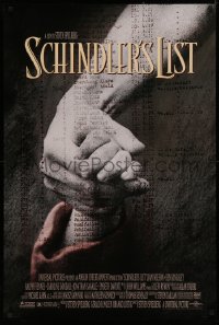 4a1061 SCHINDLER'S LIST DS 1sh 1993 Steven Spielberg World War II classic, Best Picture!