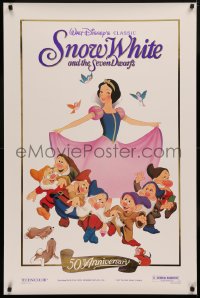 4a1074 SNOW WHITE & THE SEVEN DWARFS foil 1sh R1987 Walt Disney cartoon fantasy classic!