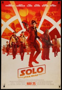4a1075 SOLO advance DS 1sh 2018 A Star Wars Story, Ron Howard, Ehrenreich, top cast, Chewbacca!