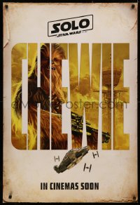 4a1077 SOLO int'l teaser DS 1sh 2018 A Star Wars Story, Ron Howard, great image of Chewbacca!