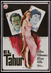 4a0224 EL TAHUR Spanish 1979 great different poker playing card art of cast and sexy woman by Jano!