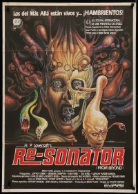 4a0227 FROM BEYOND Spanish 1986 H.P. Lovecraft, gruesome completely different art by Mac Gomez!