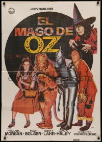 4a0263 WIZARD OF OZ Spanish R1982 art of Judy Garland, Lahr, Bolger, Haley & Hamilton by Jano!