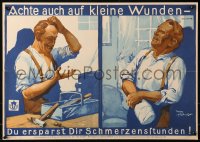 4a0606 ACHTE AUCH AUF KLEINE WUNDEN 17x24 German special poster 1925 a small wound gets worse!