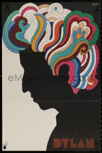 4a0358 DYLAN 22x33 music poster 1967 colorful silhouette art of Bob by Milton Glaser!
