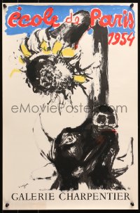 4a0526 ECOLE DE PARIS 1954 17x25 French museum/art exhibition 1954 sunflower and figure by Lorjou!
