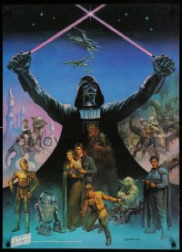 4a0624 EMPIRE STRIKES BACK 24x33 special 1980 Coca-Cola, Boris Vallejo art of Darth Vader and cast!