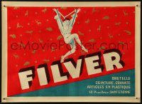4a0556 FILVER 12x16 French advertising poster 1930s D'ylen art of clown in suspenders!