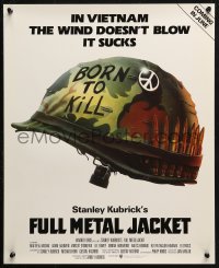 4a0630 FULL METAL JACKET 17x21 special poster 1987 Stanley Kubrick Vietnam War movie, different!