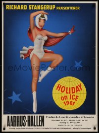 4a0637 HOLIDAY ON ICE 24x34 Danish special poster 1961 figure skating ice capades show!