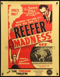 4a0661 REEFER MADNESS 17x22 special poster R1972 marijuana is the sweet pill that makes life bitter!