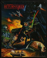4a0662 RETURN OF THE JEDI 2-sided 18x22 special poster 1983 Keely art of Luke vs Vader, Hi-C promo!