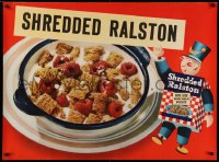 4a0568 SHREDDED RALSTON 30x40 advertising poster 1940s the bite size whole wheat biscuits!
