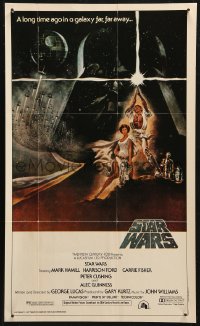 4a0285 STAR WARS Topps poster 1977 George Lucas classic sci-fi epic, great Tom Jung art!