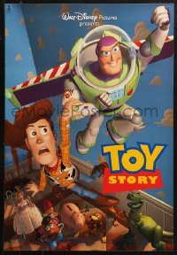 4a0682 TOY STORY 19x27 special poster 1995 Disney & Pixar cartoon, images of Buzz, Woody & cast!