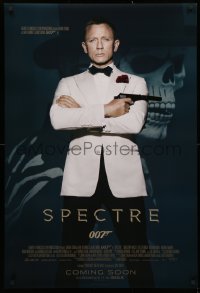 4a1082 SPECTRE IMAX int'l advance DS 1sh 2015 cool image of Daniel Craig as James Bond 007 with gun!