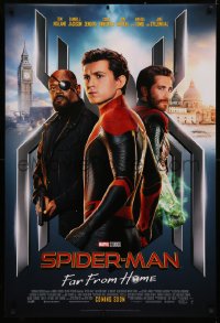 4a1084 SPIDER-MAN: FAR FROM HOME int'l advance DS 1sh 2019 Marvel Comics, Tom Holland in title role!