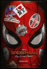 4a1085 SPIDER-MAN: FAR FROM HOME int'l teaser DS 1sh 2019 Marvel Comics, cool close-up!
