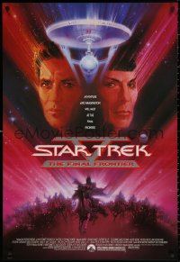 4a1093 STAR TREK V 1sh 1989 The Final Frontier, art of William Shatner & Leonard Nimoy by Bob Peak!